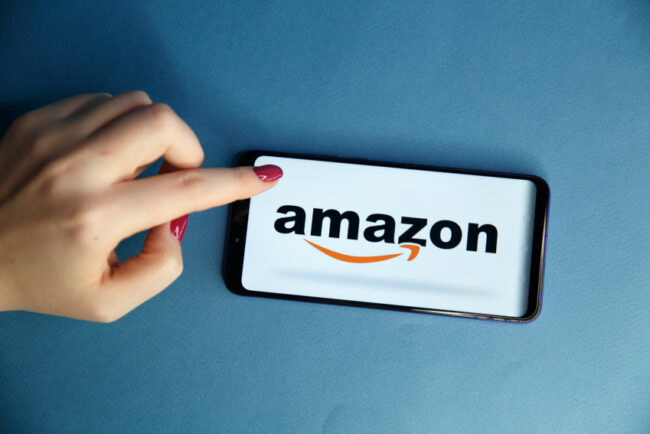 Amazon logo on a mobile phone screen