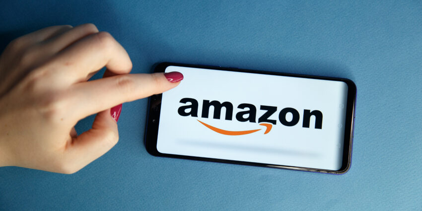 Amazon logo on a mobile phone screen