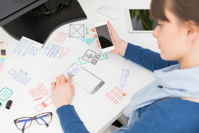 Website Designer's drafting table