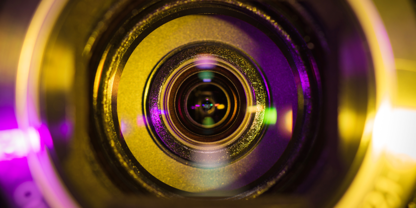 Closeup on a camera lens