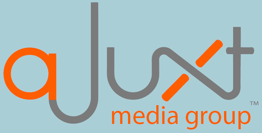 aJuxt Media Group™ logo on a light blue background